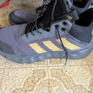 Adidas Men's Black and Gold Sneakers